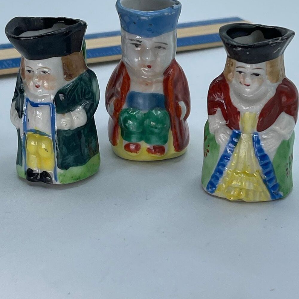 Vintage miniature Toby jugs occupied Japan colonial -style figurines
